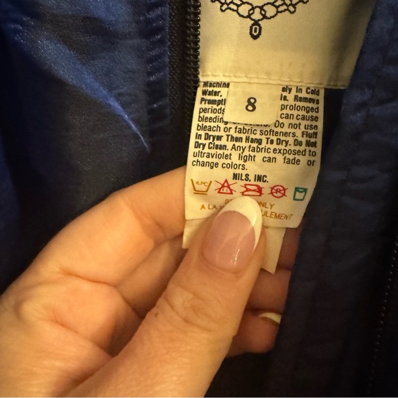 Nils Ski Suit One piece Snowsuit Snow Bib Apres Royal Blue Womens 8 Vtg 80s 90s - Picture 6 of 15